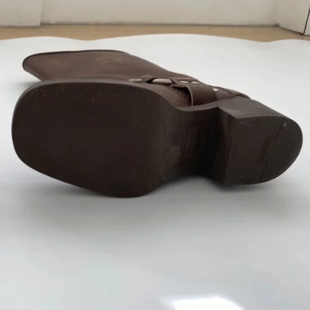 Miu Miu Harness Buckle Boots Brown Leather - Picture 6 of 11